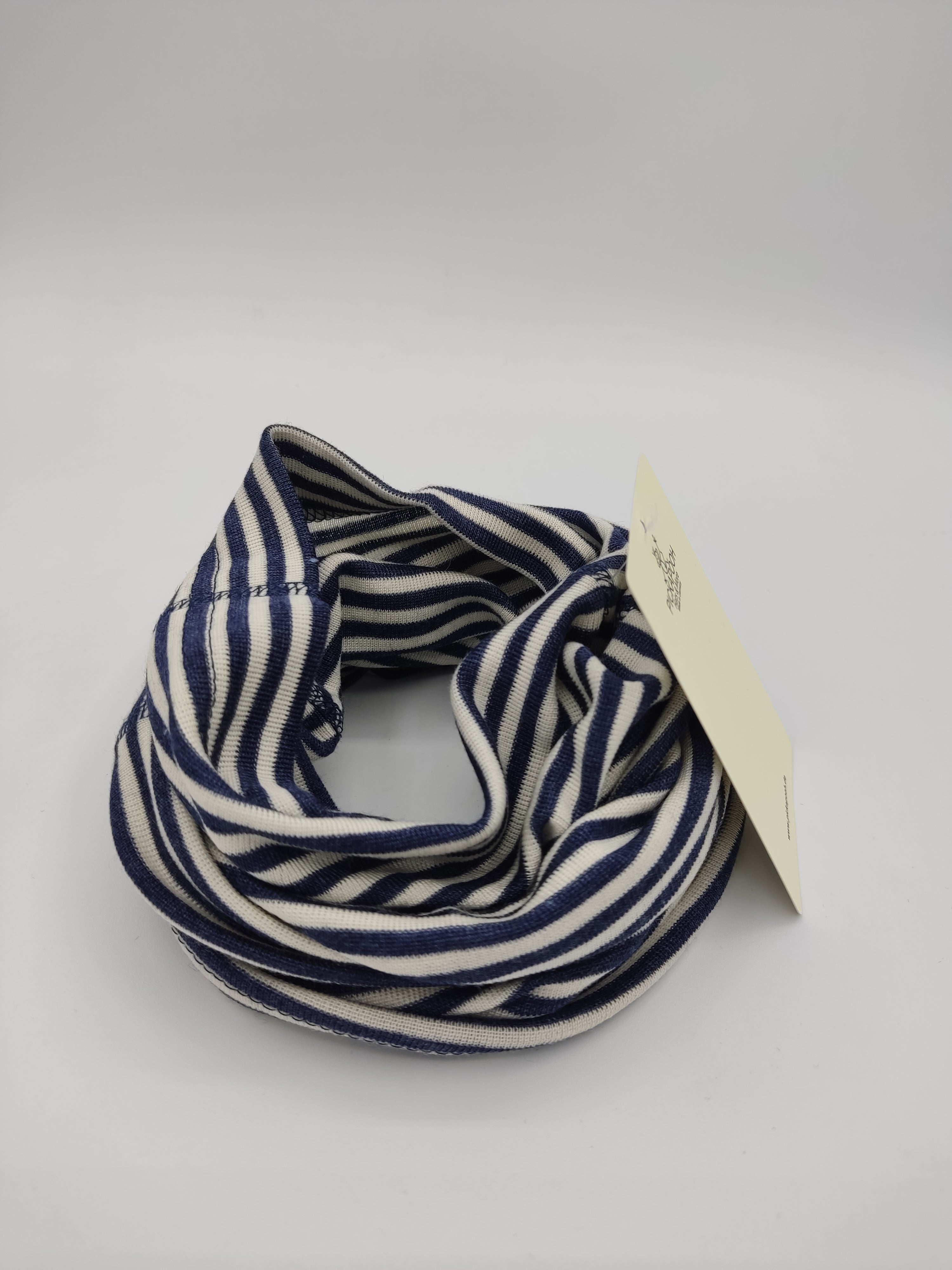 Scaldacollo in lana e seta per bambino e adulto // riga Blu Navy